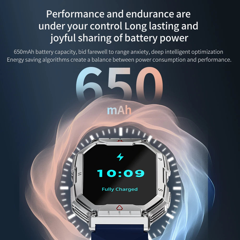 Lokmat oceano 3 pro esporte relógio inteligente robusto fitness à prova dwaterproof água smartwatches monitor de freqüência cardíaca relógio tela toque completo