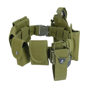 Coldre tático para arma, conjunto de bolsa para lanterna, 10 em 1, kit de utilidades multifuncional, cinto de serviço de polícia, cintos de segurança