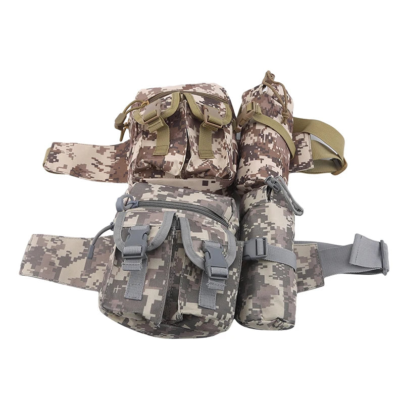 Pochete de nylon à prova d'água, masculina, tática, militar, exército, cintura, caminhadas, acampamento ao ar livre, cinto de ombro, esporte, bolsas de peito