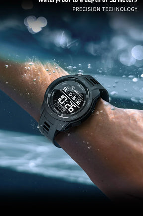 SMAEL-8105 Relógios digitais para homens, esportes LED relógios de pulso, relógio impermeável, cronômetro luz digital, 50m