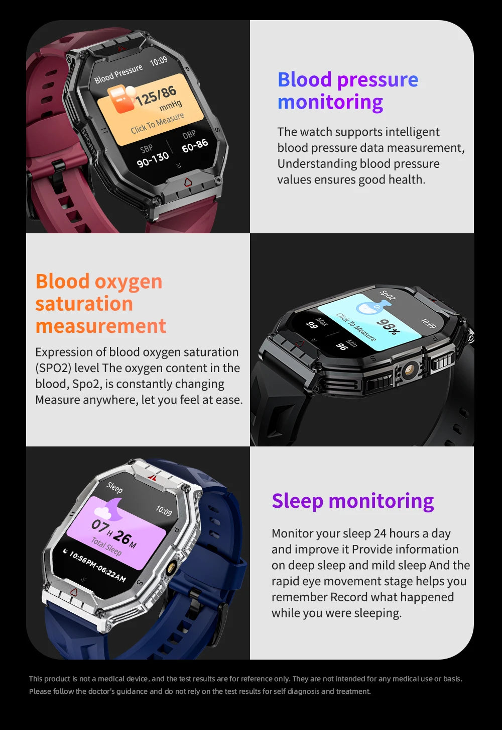 Lokmat oceano 3 pro esporte relógio inteligente robusto fitness à prova dwaterproof água smartwatches monitor de freqüência cardíaca relógio tela toque completo