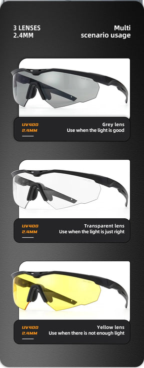 Conjunto de óculos tático à prova de vento, à prova de poeira, cs, militar, tiro, à prova de balas, motocicleta, montanhismo