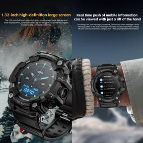 Lokmat ATTACK-GT atualização esporte relógio inteligente à prova dwaterproof água bluetooth chamadas robustos smartwatches lanterna rastreador de fitness para o telefone
