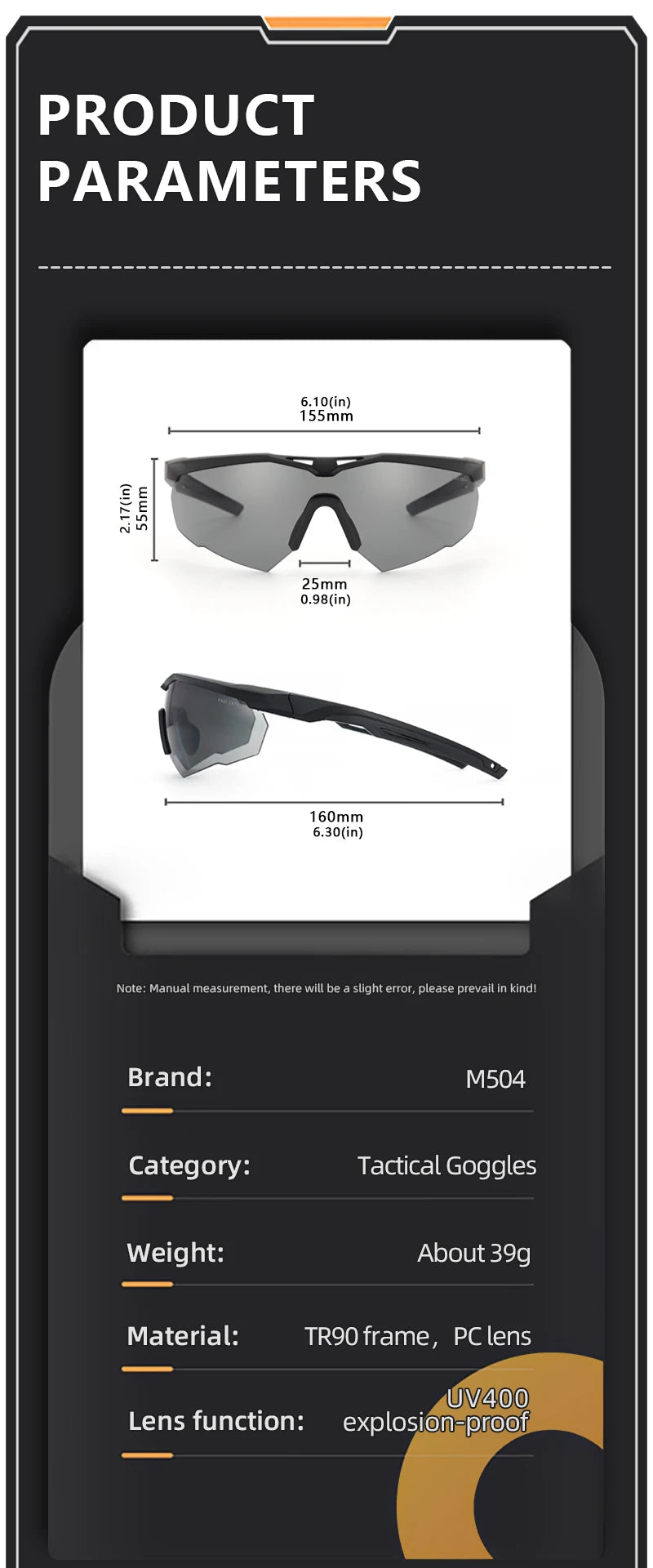 Conjunto de óculos tático à prova de vento, à prova de poeira, cs, militar, tiro, à prova de balas, motocicleta, montanhismo