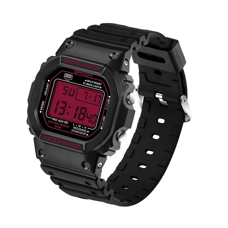 SANDA-G Style Relógio Militar para Homens e Mulheres, Resistente À Água, Relógios Esportivos, Quadrado LED, Relógios de Pulso Digitais, Presente Casal, Moda