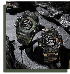 Smael relógio digital militar led esportes relógios de pulso 50m à prova dwaterproof água led cronômetro 8050 relógios do exército digital grande dail relógio alarme