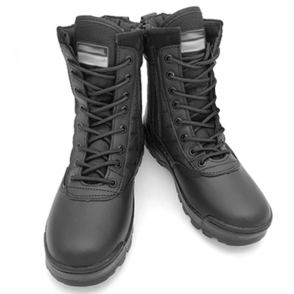 Sapatos masculinos de inverno com renda para montanhismo, botas militares táticas, botas de treinamento de caça respiráveis, botas leves
