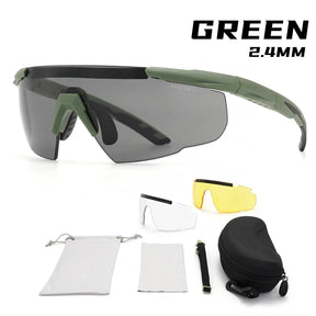 Conjunto de óculos tático com 3 lentes, à prova de vento, poeira, cs, tiro militar, à prova de balas, óculos de sol para motocicleta, montanhismo