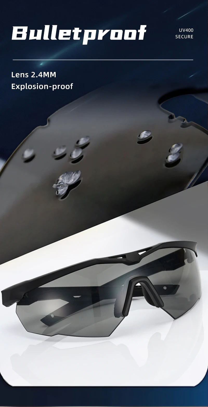 Conjunto de óculos tático à prova de vento, à prova de poeira, cs, militar, tiro, à prova de balas, motocicleta, montanhismo