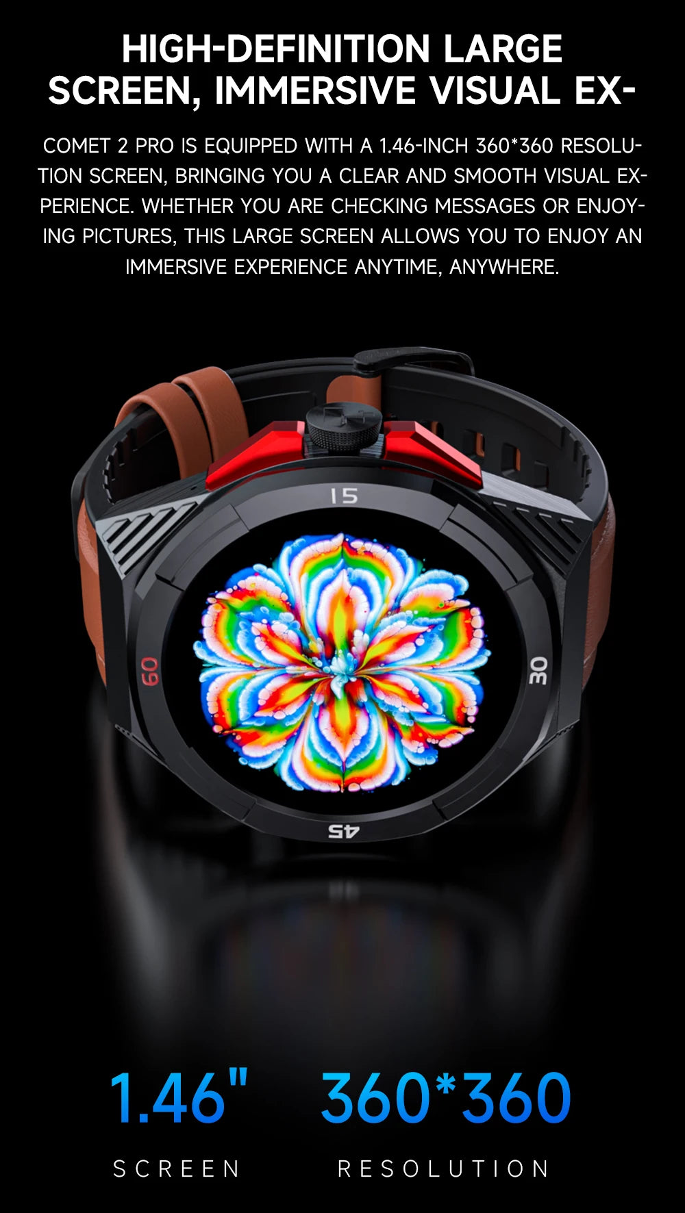 Lokmat-cometa 2 pro relógio inteligente, à prova d'água, com bluetooth, rastreador de fitness, freqüência cardíaca, mensagem, por telefone