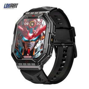 Lokmat oceano 3 pro esporte relógio inteligente robusto fitness à prova dwaterproof água smartwatches monitor de freqüência cardíaca relógio tela toque completo