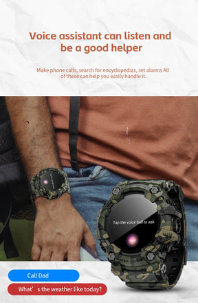 Lokmat ATTACK-GT atualização esporte relógio inteligente à prova dwaterproof água bluetooth chamadas robustos smartwatches lanterna rastreador de fitness para o telefone