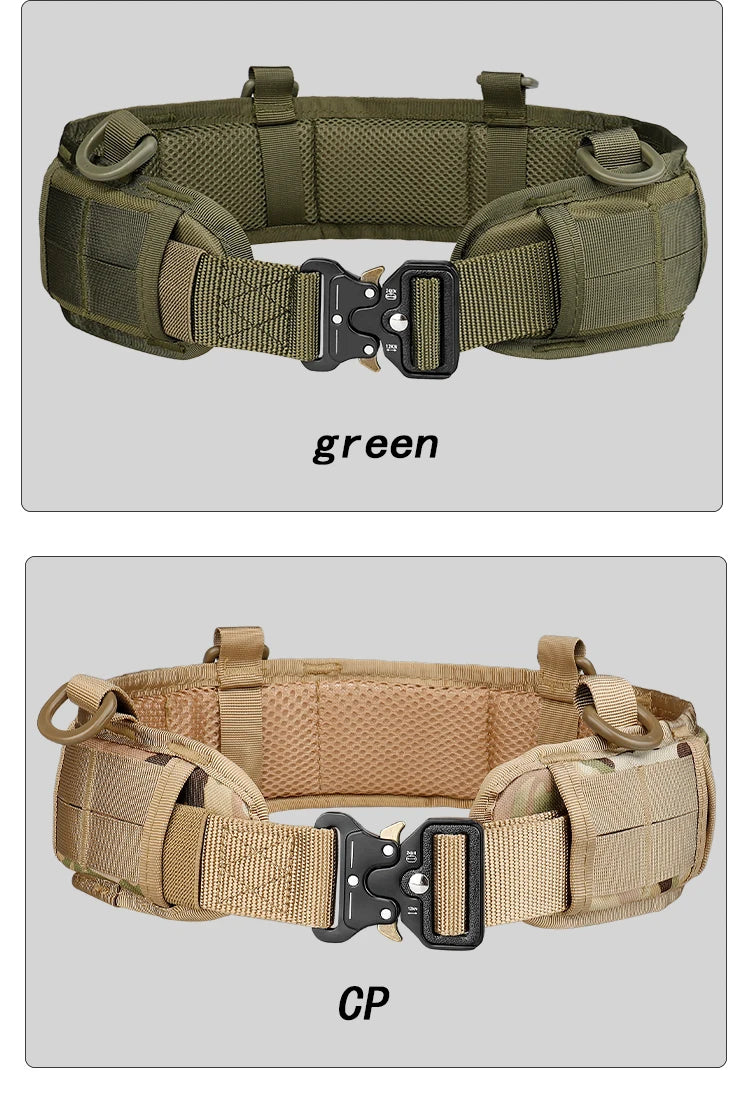 JSJM-Cinto Tático Acolchoado Ajustável para Homens, Trabalho ao Ar Livre, Combate CS, Caça, Paintball, Cintos, Bolso