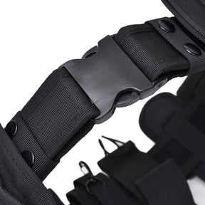 Coldre tático para arma, conjunto de bolsa para lanterna, 10 em 1, kit de utilidades multifuncional, cinto de serviço de polícia, cintos de segurança