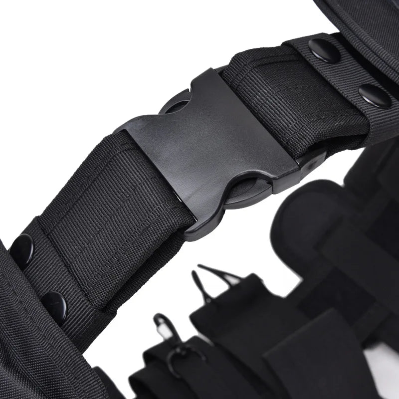 Coldre tático para arma, conjunto de bolsa para lanterna, 10 em 1, kit de utilidades multifuncional, cinto de serviço de polícia, cintos de segurança