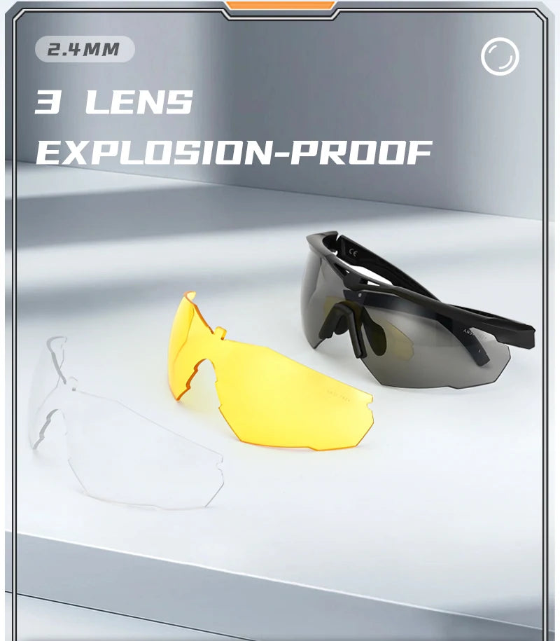 Conjunto de óculos tático à prova de vento, à prova de poeira, cs, militar, tiro, à prova de balas, motocicleta, montanhismo