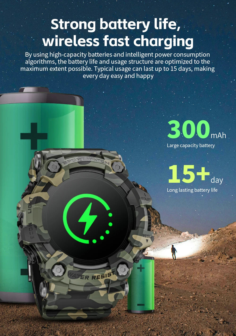 Lokmat ATTACK-GT atualização esporte relógio inteligente à prova dwaterproof água bluetooth chamadas robustos smartwatches lanterna rastreador de fitness para o telefone