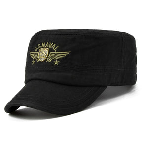 Moda usnaval carta bordado boné de beisebol primavera outono ao ar livre ajustável chapéus casuais masculino topo plano capitão militar bonés