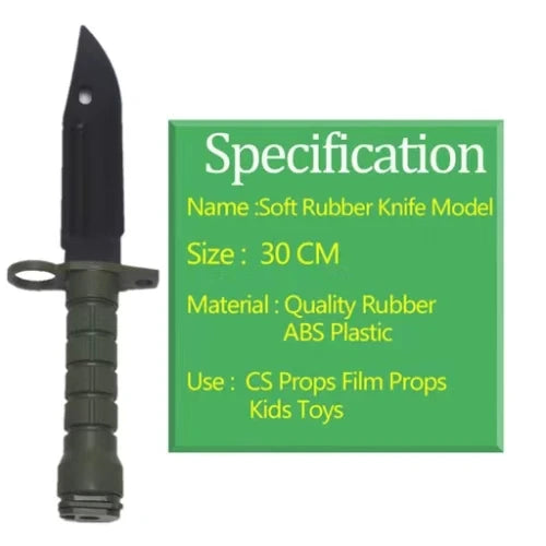 Faca de borracha modelo de treinamento militar entusiastas táticos faca de combate moddle treinamento bainha faca modelo brinquedo m9