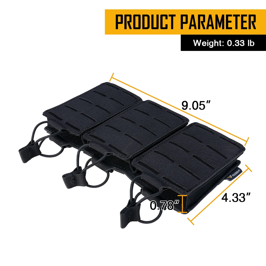 IDOGEAR Tático LSR 556 Mag Bolsa Triplo Mag Carrier MOLLE Bolsa Corte a Laser 3567