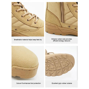 Sapatos masculinos de inverno com renda para montanhismo, botas militares táticas, botas de treinamento de caça respiráveis, botas leves