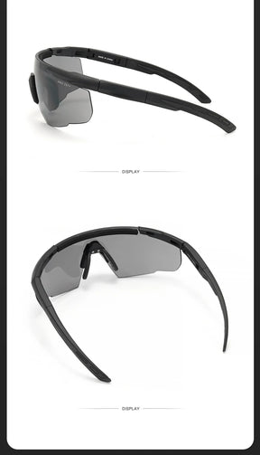 Conjunto de óculos tático com 3 lentes, à prova de vento, poeira, cs, tiro militar, à prova de balas, óculos de sol para motocicleta, montanhismo