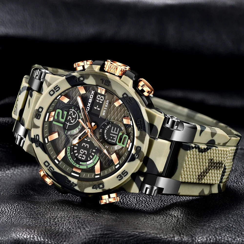 LIGE Digital Men Militar Watch 50m Relógio de pulso à prova d'água LED Relógio de quartzo Relógio esportivo Masculino Relógios grandes Homens Relogios Masculino