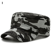 Chapéus camuflados vintage bonés de beisebol de topo plano para homens chapéus esportivos ao ar livre cadetes protetor solar chapéus