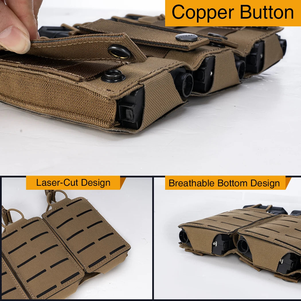 IDOGEAR Tático LSR 556 Mag Bolsa Triplo Mag Carrier MOLLE Bolsa Corte a Laser 3567