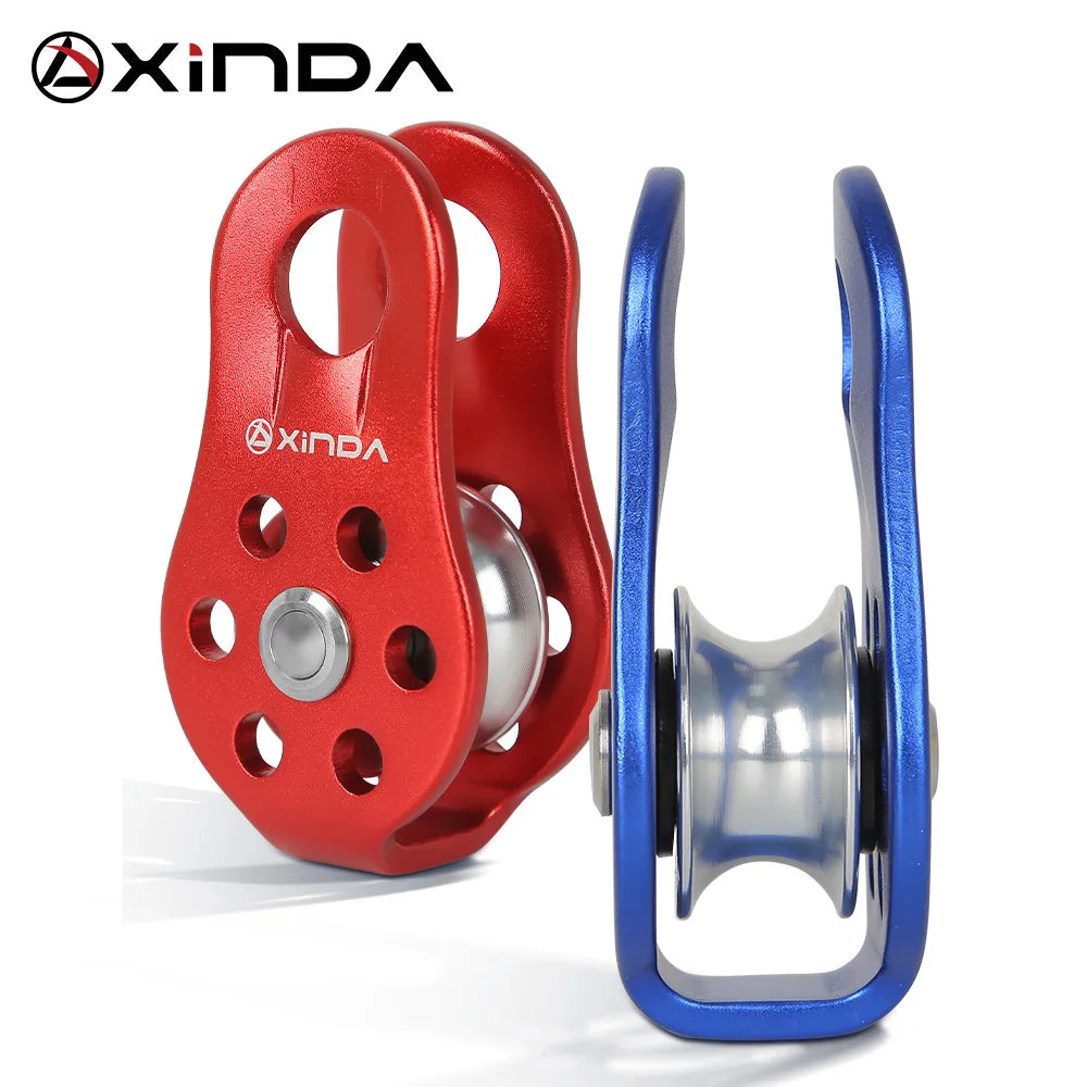 Polia de escalada xinda, placa lateral fixa, polia de polia única, ferramenta de sobrevivência ao ar livre, alta altitude, equipamento de transporte transversal