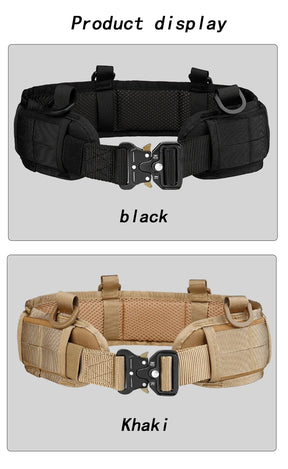 JSJM-Cinto Tático Acolchoado Ajustável para Homens, Trabalho ao Ar Livre, Combate CS, Caça, Paintball, Cintos, Bolso