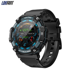 LOKMAT-ATTACK 2 PRO Sport Smart Watch, tela de toque redonda completa, chamadas Bluetooth, rastreador de fitness, smartwatches, monitor de freqüência cardíaca