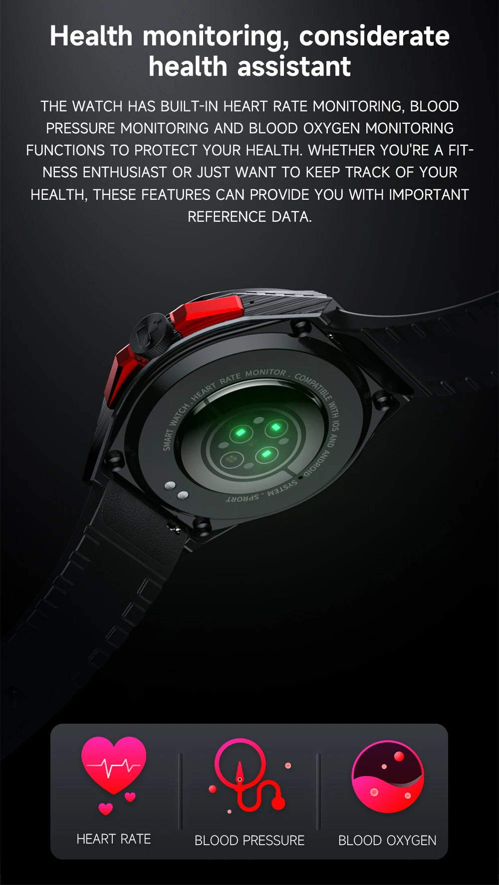 Lokmat-cometa 2 pro relógio inteligente, à prova d'água, com bluetooth, rastreador de fitness, freqüência cardíaca, mensagem, por telefone