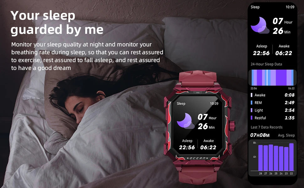 LOKMAT-Oceano Max esporte relógio inteligente, navio emblemático, impermeável, Fitness Tracker, chamadas BT, freqüência cardíaca, sangue, monitor de oxigênio, novo