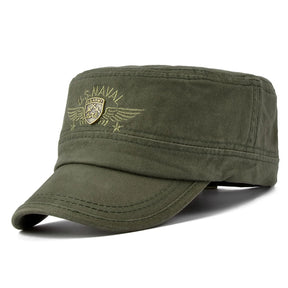 Moda usnaval carta bordado boné de beisebol primavera outono ao ar livre ajustável chapéus casuais masculino topo plano capitão militar bonés