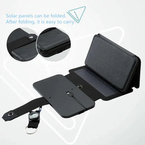 Dobrável e multifuncional carregador de painel solar ao ar livre 5v acampamento caminhadas mochila viajar ao ar livre fonte alimentação emergência