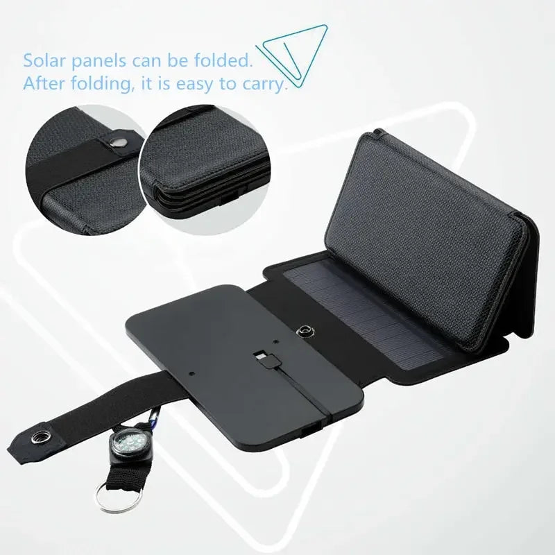 Dobrável e multifuncional carregador de painel solar ao ar livre 5v acampamento caminhadas mochila viajar ao ar livre fonte alimentação emergência
