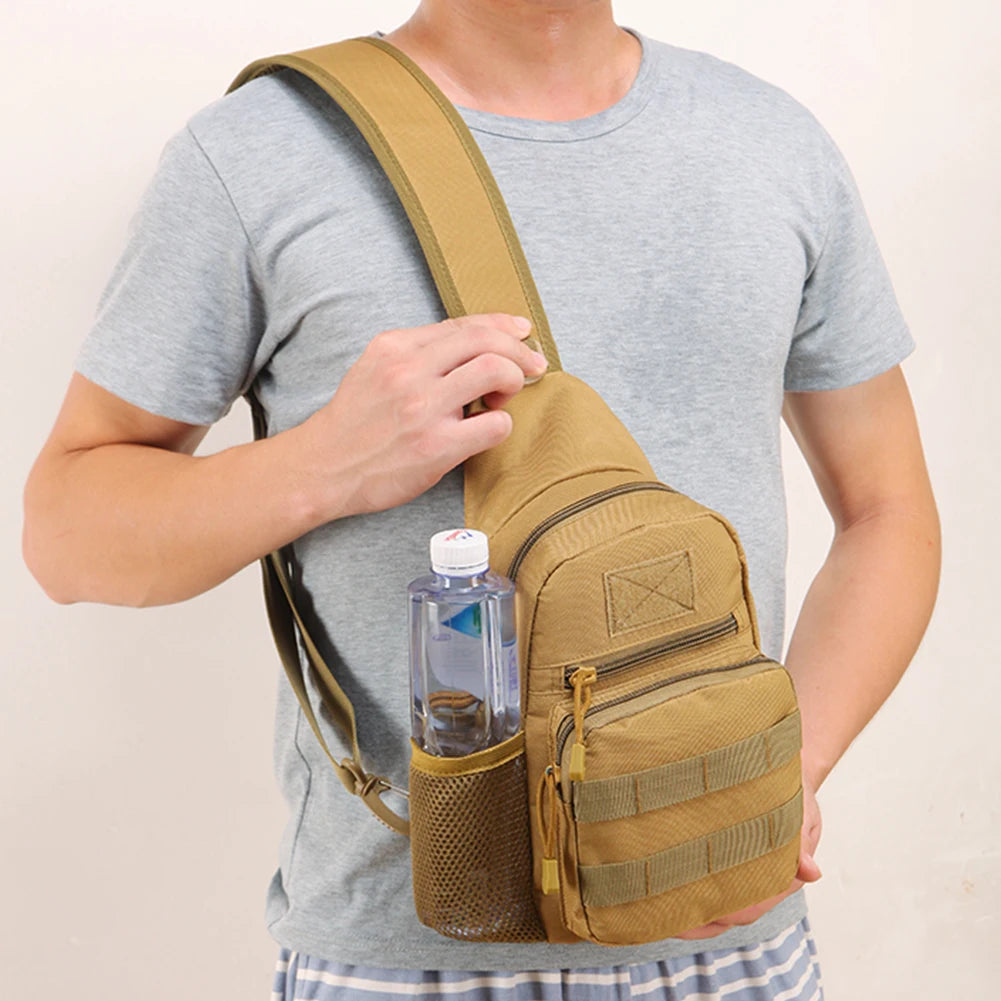 Ao ar livre tático camuflagem chaleira pacote de peito sacos dos homens caminhadas mochila náilon caça pesca molle exército trekking bolsa ombro