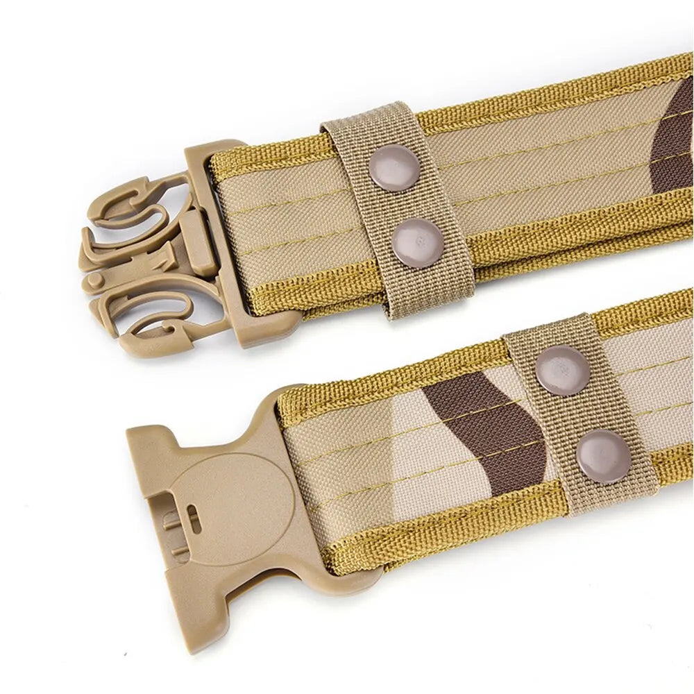 Cinto masculino camuflagem ao ar livre cinto tático oxford pano cinto de montanhismo cinto de náilon cintura larga cinto de trabalho cintos neutros