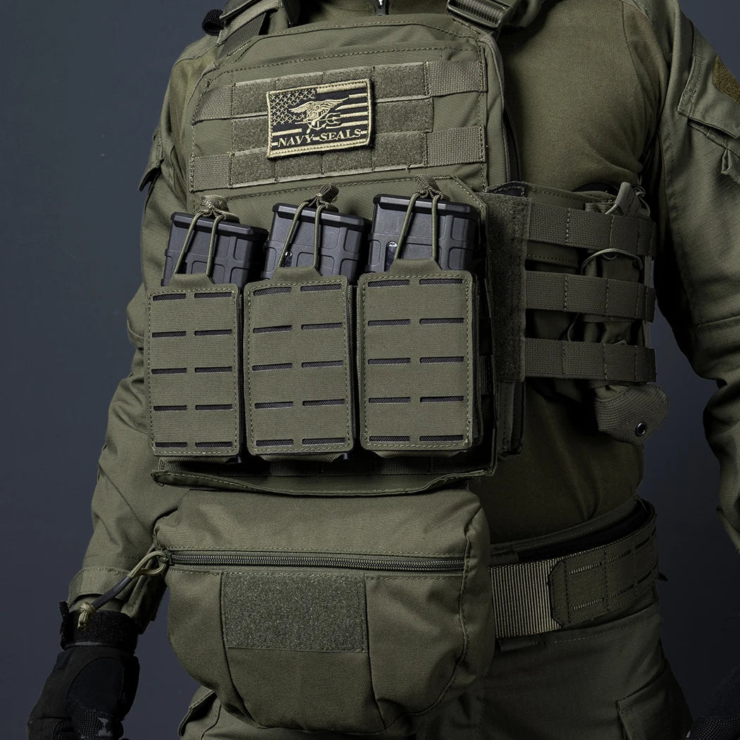 IDOGEAR Tático LSR 556 Mag Bolsa Triplo Mag Carrier MOLLE Bolsa Corte a Laser 3567