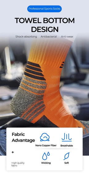 Desodorante nano cobre meias esportivas para homens antibacteriano basquete escalada meia verão compressão mtb ciclismo bicicleta correndo