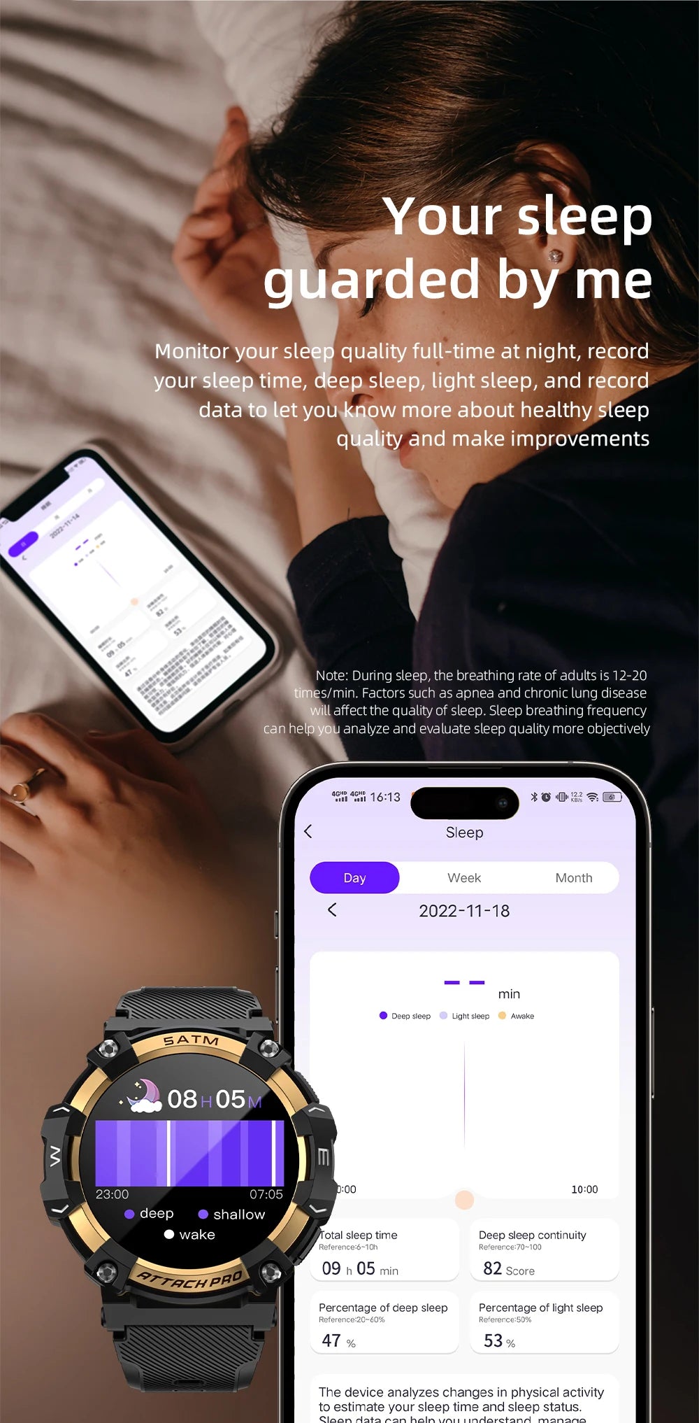 LOKMAT-ATTACK 2 PRO Sport Smart Watch, tela de toque redonda completa, chamadas Bluetooth, rastreador de fitness, smartwatches, monitor de freqüência cardíaca