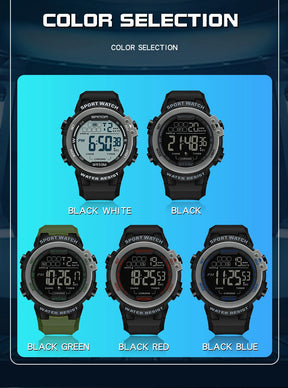 Sanda relógio masculino estilo militar g, despertador digital led, moda esportiva, display duplo, 50m, à prova d'água