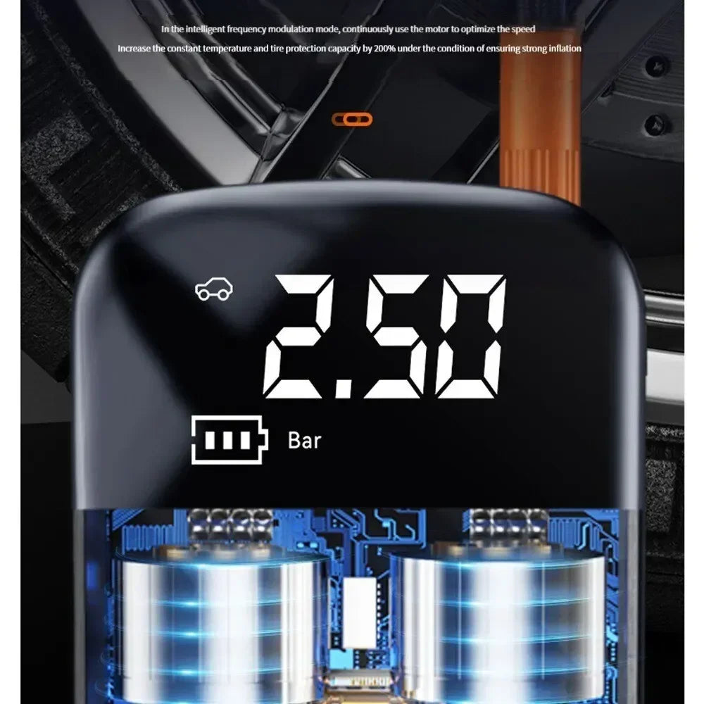 Compressor de ar sem fio para carro, bomba elétrica para inflar pneus, motocicleta, bicicleta, barco, bolas de pneus automotivos infláveis