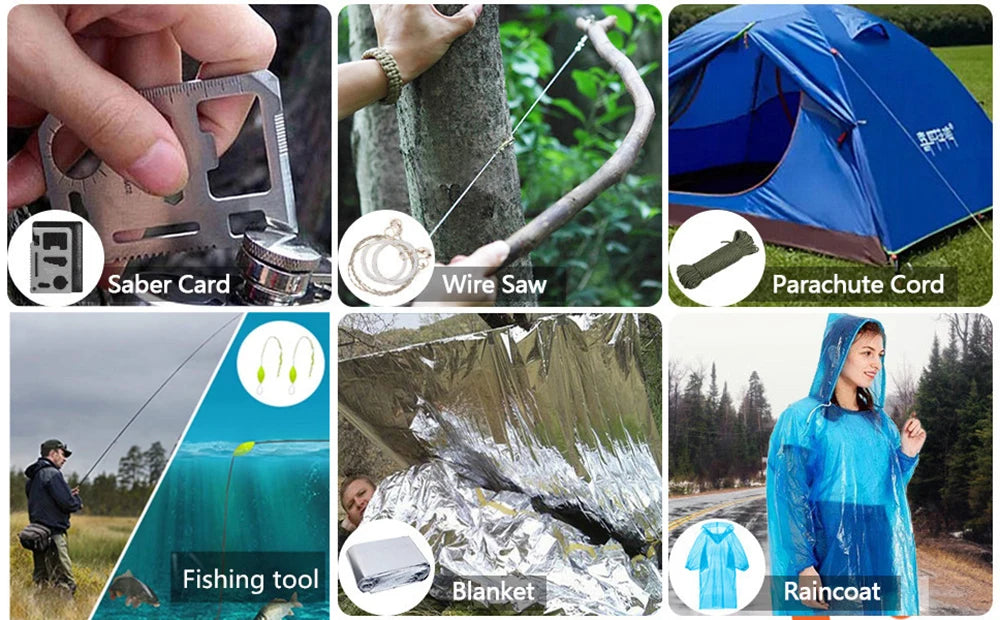 38 em 1 kit de primeiros socorros sobrevivência militar conjunto completo molle engrenagem ao ar livre kits de emergência acampamento caminhadas aventuras trauma saco