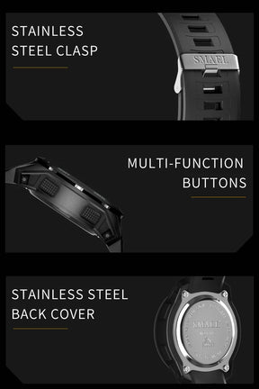 SMAEL-8105 Relógios digitais para homens, esportes LED relógios de pulso, relógio impermeável, cronômetro luz digital, 50m