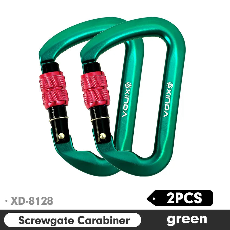 Xinda mosquetão ao ar livre escalada montanha pouso 30kn equipamento de operação de alta altitude liga alumínio fivela de segurança gancho