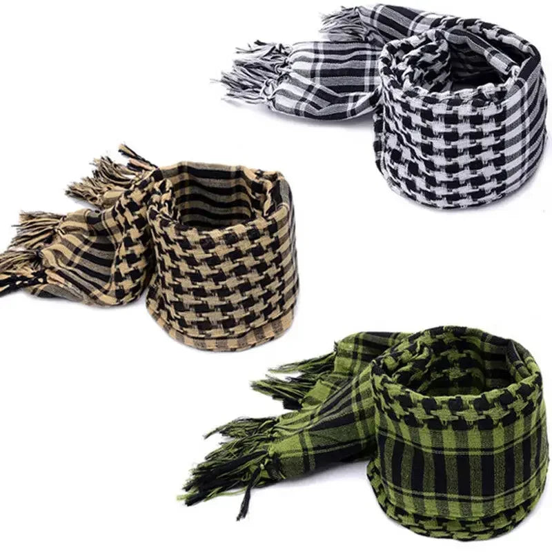 Cachecol tático de caça para homens e mulheres, Desert Keffiyeh, lenço de cabeça e pescoço, envoltório árabe, máscara Airsoft, lenço tático para caminhadas
