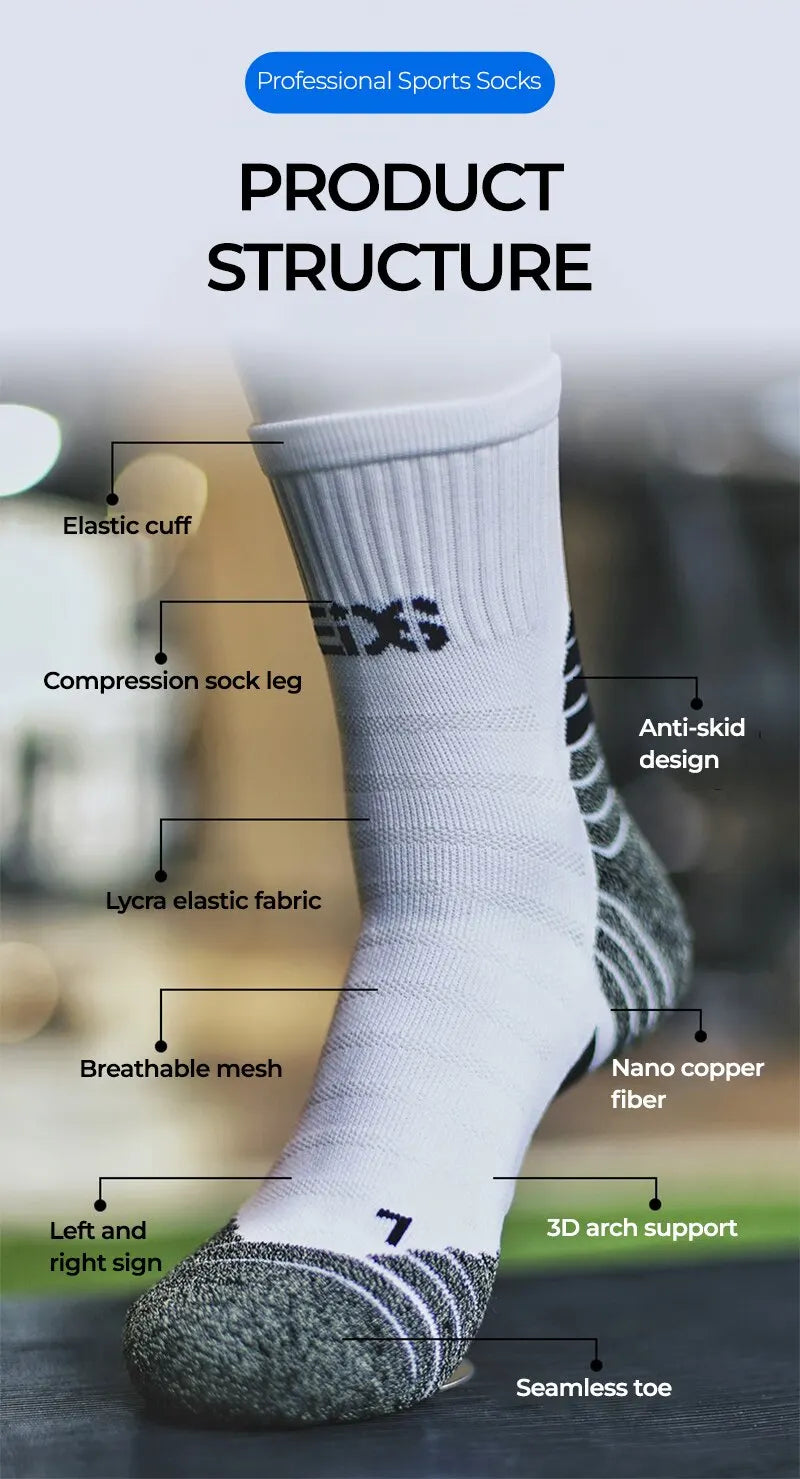 Desodorante nano cobre meias esportivas para homens antibacteriano basquete escalada meia verão compressão mtb ciclismo bicicleta correndo
