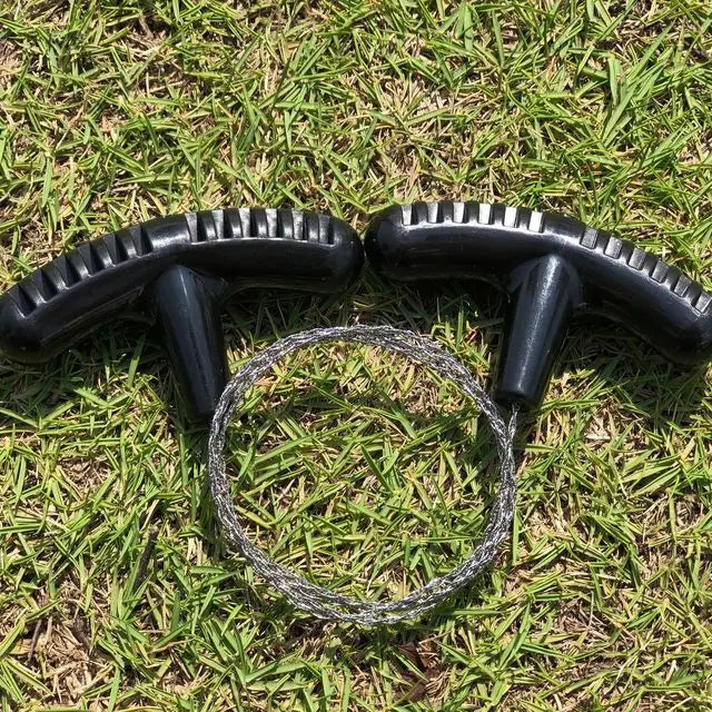 Serra de fio de aço inoxidável portátil com alça de dedo acampamento ao ar livre caminhadas bolso serras de corrente de corte manual ferramenta de sobreviver